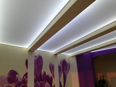 Натяжной потолок с разноцветной подсветкой - 85 фото