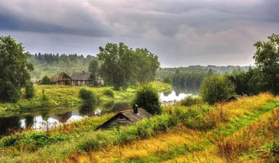 Картина «Сельский пейзаж, сюжет 2» Холст, масло 2020 г.