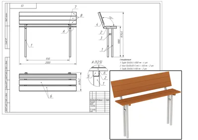 Скамейка из профильной трубы чертежи фото