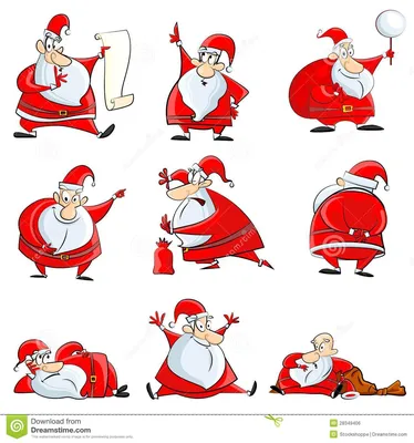 Смешное Дед Мороз иллюстрация вектора. иллюстрации насчитывающей ново -  28349406