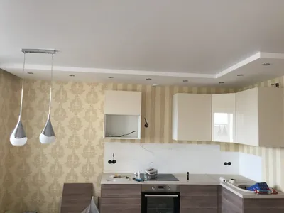 Тканевой натяжной потолок на кухне | Румсилинг