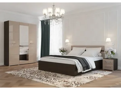 Спальня Ненси венге-капучино купить в Екатеринбурге недорого в интернет  магазине «Мебель-РУМиК»