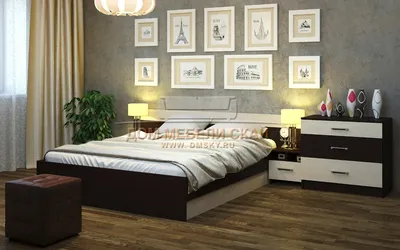Комплект спальни Венеция без шкафа, венге/дуб - купить в Москве недорого по  цене 13 090 руб. (арт. B10004171) | Дом мебели Скай