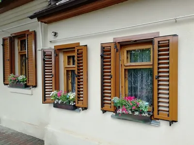 Ставни на окна деревянные - 65 фото