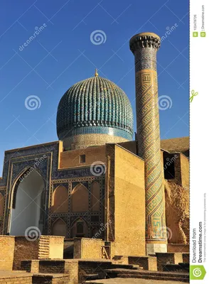Самарканд: старые мечеть и минарет Стоковое Фото - изображение  насчитывающей дорога, средне: 103478726