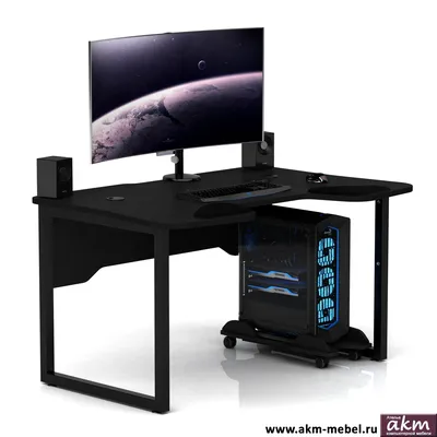 Игровой компьютерный стол DX PRO Soft (Квадрат) чёрный AKM-MEBEL - ателье  компьютерной мебели