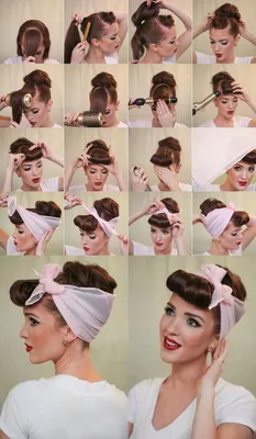 На фото: прически стиле стиляг. | Vintage hairstyles, Vintage hairstyles  tutorial, Scarf hairstyles