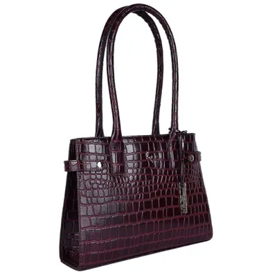 Женская кожаная сумка бордового цвета под крокодила Ashwood C52 BORDO –  купить в Украине ➔ Empirebags