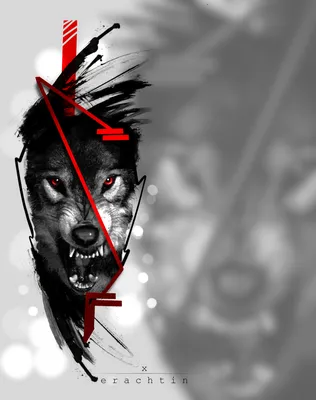 Тату треш полька эскиз волк wolf trashpolka tattoo sketch | Тату trash  polka, Эскиз волка, Мужские татуировки