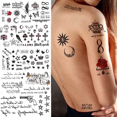Временные татуировки для женщин и детей, маленькие татуировки с поддельным  лицом, луной, бесконечностью, наклейки для взрослых, Черная Корона,  маленькие руки, тату, милая звезда - купить по выгодной цене | AliExpress