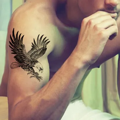 Новый Орел, водонепроницаемый, временная татуировка на руку, плечо, грудь,  стикер, женщины/мужчины, горячая Распродажа - купить по выгодной цене |  AliExpress