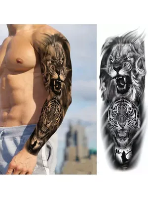 Временная татуировка рукав, размер 48х17 см/переводной тату рукав Be sunny  27644740 купить в интернет-магазине Wildberries