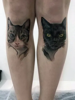 Татуировка кошки: фото – работа выполнена в тату студии «West End» (СПб)