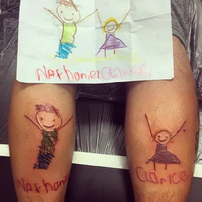 Татуировки для родителей из рисунков детей – Онлайн-журнал о тату