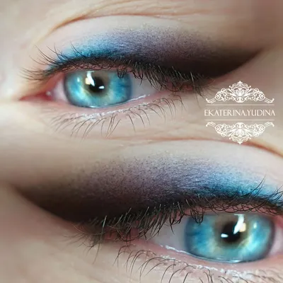 Цветной татуаж глаз в Москве — Цены на цветной перманентный макияж век с  растушевкой