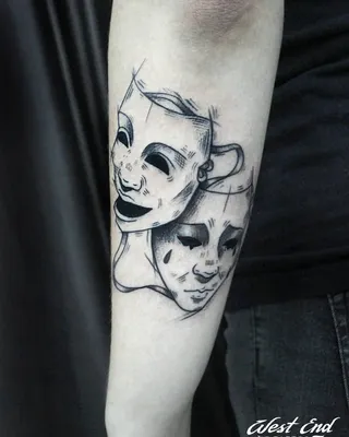 Подбор крытых татуировок на руку по теме «Театральные маски» | V_V_13 | Дзен