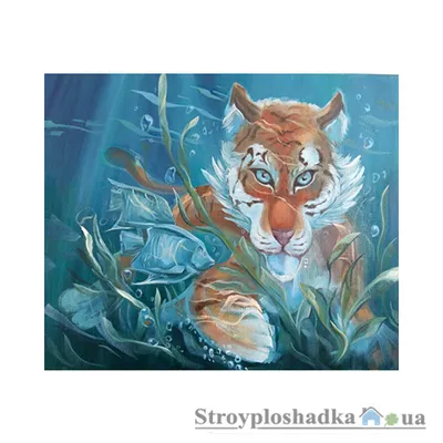 ᐉ Купить Картина маслом на холсте ручной работы, 50х60 см, Тигр под водой в  интернет-магазине | Stroyploshadka.Ua