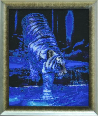Картина вышитая бисером по авторской схеме “Тигр в воде\" Internet-Shop für  Perlen von Aleksandra Tokarewa