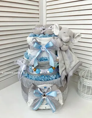 Торт из памперсов в подарок на рождение ребёнка