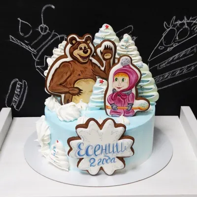 Торт Маша и медведь зимой на заказ в СПб | Шоколадная крошка