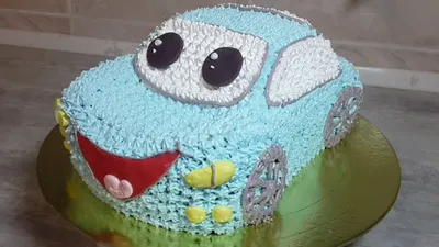 Торт Машинка из крема БЗК | Как собрать и украсить торт машинка из круглого  бисквита - YouTube