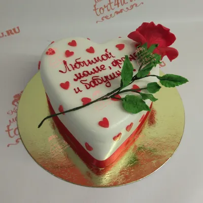 Торт на день матери с розой (445) - купить на заказ с фото в Москве