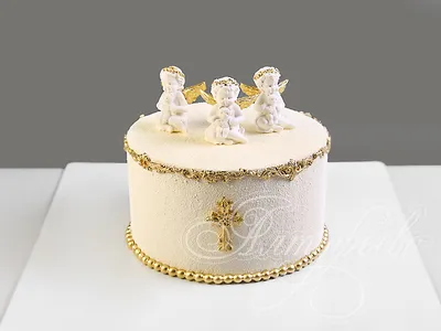 Торт с ангелочками на Крещение 28032220 стоимостью 9 250 рублей - торты на  заказ ПРЕМИУМ-класса от КП «Алтуфьево»