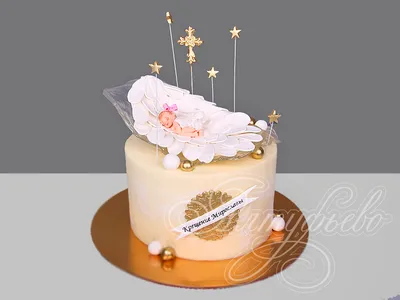 Торт на Крещение девочки 01052922 стоимостью 8 590 рублей - торты на заказ  ПРЕМИУМ-класса от КП «Алтуфьево»