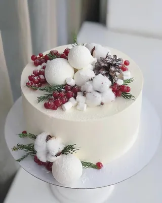 Новогоднее оформление тортов | Зимние торты, Праздничные торты, Рождественские  торты
