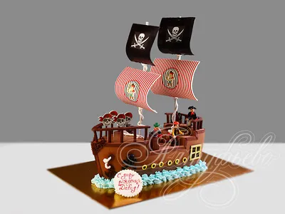 Торт Пиратский Корабль 12051120 стоимостью 11 950 рублей - торты на заказ  ПРЕМИУМ-класса от КП «Алтуфьево»