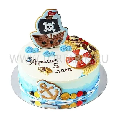 Торт с пряниками Пиратский корабль на заказ