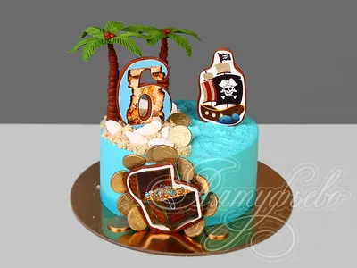 Торт пираты 20063721 детский для мальчика в день рождения на 6 лет кремовый  со сливками стоимостью 8 250 рублей - торты на заказ ПРЕМИУМ-класса от КП  «Алтуфьево»