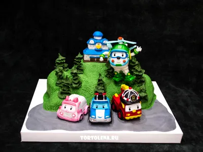 Робокар Поли и его друзья торт \\ Robocar Poli cake