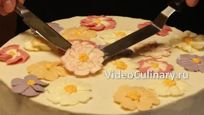 Цветы из крема - украшения тортов фото и видео от Бабушки Эммы