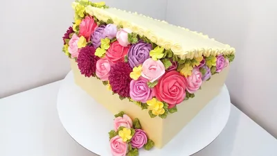 Тортик Шкатулка с цветами(крем БЗК). /Cake box with flowers(protein  custard). - YouTube