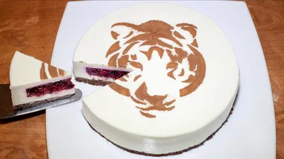Торт Тигр на Новый Год. Чизкейк без выпечки Тигренок. Новогодний Торт |  Tiger No-Bake Cheesecake - YouTube