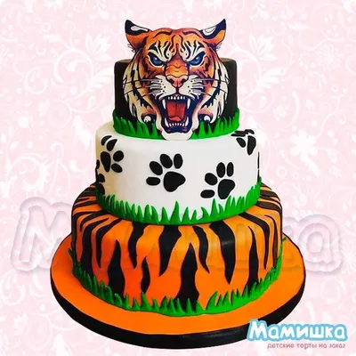 Новогодний торт с тигром — на заказ по цене 950 рублей кг | Кондитерская  Мамишка Москва