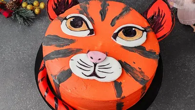 Торт на Новый Год 2022! Торт Тигр своими руками! Новогодний торт в виде  тигра! - YouTube