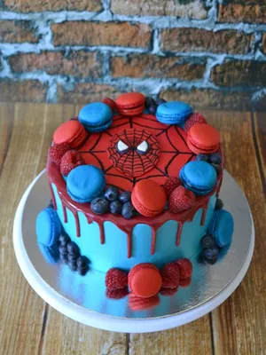 Торт детский Человек-паук мальчику на праздник | Desserts, Cake, Food