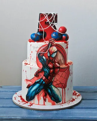 Торты Нижний Тагил on Instagram: “🕸Человек-паук🕸 Покрытие торта крем чиз.  Рисунок по крем … | Superhero birthday cake, Spiderman birthday cake, 1st  birthday cakes