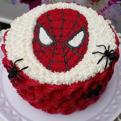 Торт человек паук из крема - 70 фото