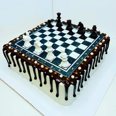 Торт в виде шахматной доски купить на заказ в Москве недорого с доставкой