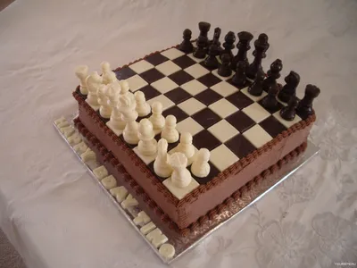 Торт шахматная доска с фигурами - 67 фото