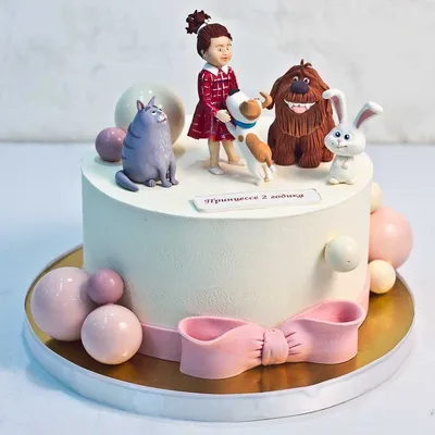 Торт с фигурками домашних животных