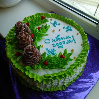 Новогодний торт с белковым кремом - 71 photo