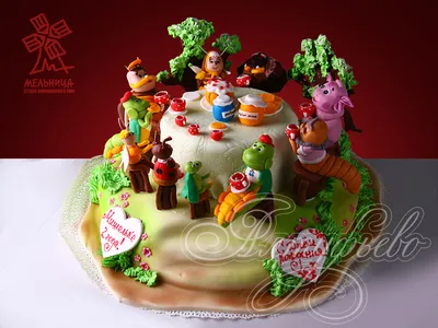 Детский торт лунтик веселая полянка № 398 стоимостью 19 950 рублей - торты  на заказ ПРЕМИУМ-класса от КП «Алтуфьево»