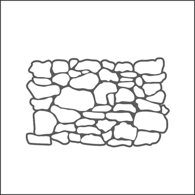 Каменная стена. Трафарет для декора стен. 51/32см