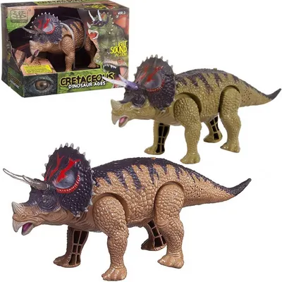 ABtoys Interactive Dinosaur Triceratops, движение, световые и звуковые эффекты, 2 цвета в ассортименте купить в Ставрополе