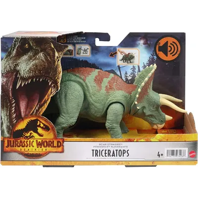 Динозавр Трицератопс, Jurassic World Dominion Roar Strikers Triceratops,  Mattel. Оригинал, цена 799 грн — Prom.ua (ID#1723151481)