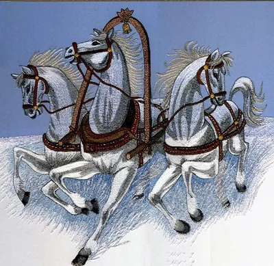 Тройка лошадей рисунок карандашом - 68 фото